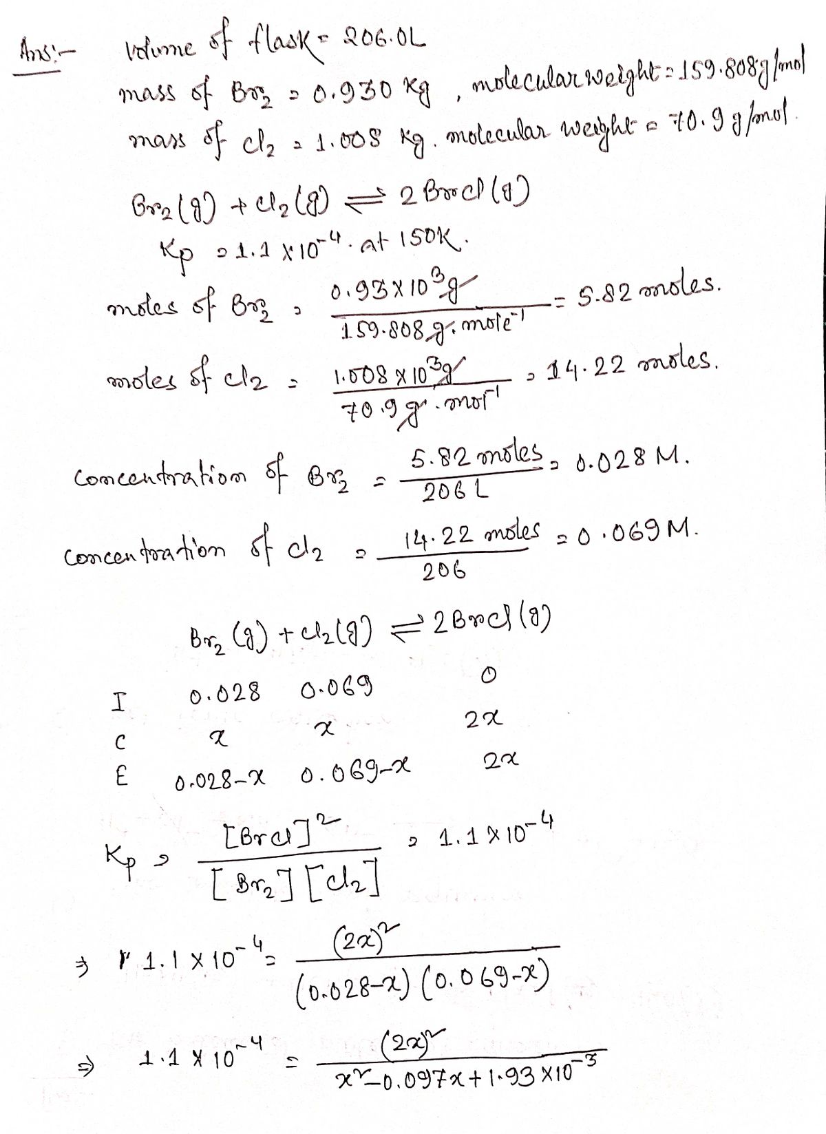 Chemistry homework question answer, step 1, image 1